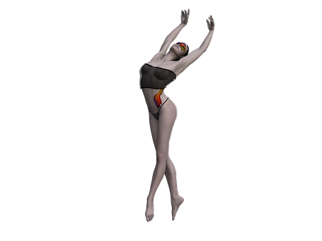 Abstract Female Figure Dance Pose PNG image