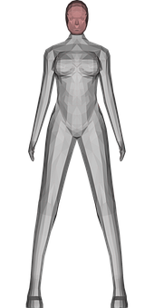 Abstract Female Figure Rendering PNG image