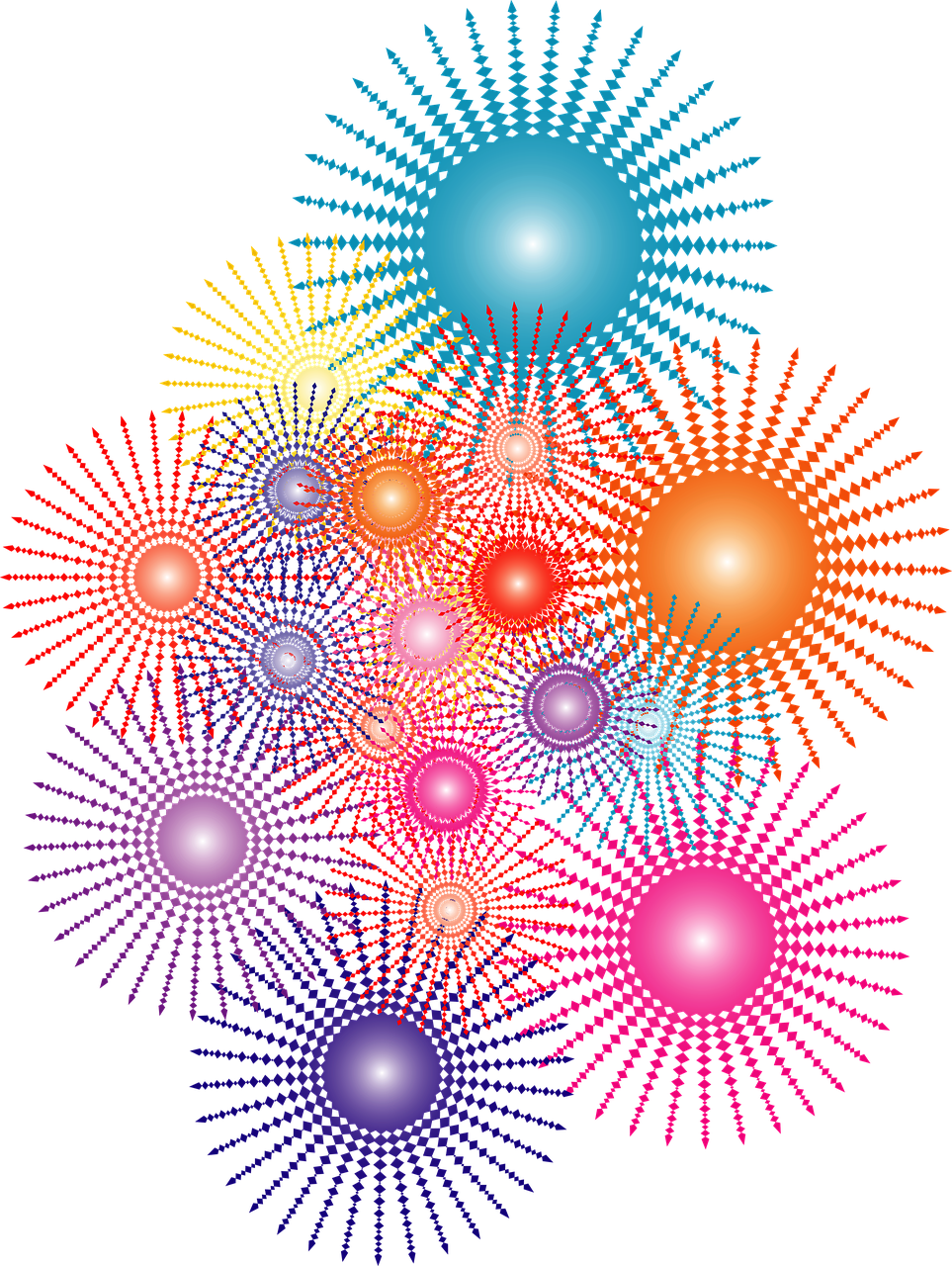 Abstract Fireworks Display PNG image