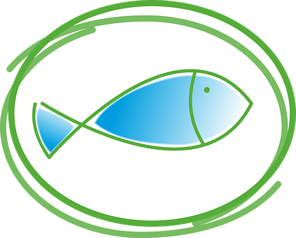 Abstract Fish Icon Green Blue PNG image