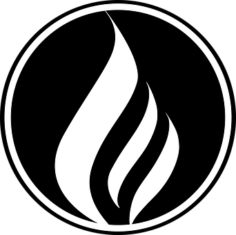 Abstract Flame Symbol Blackand White PNG image