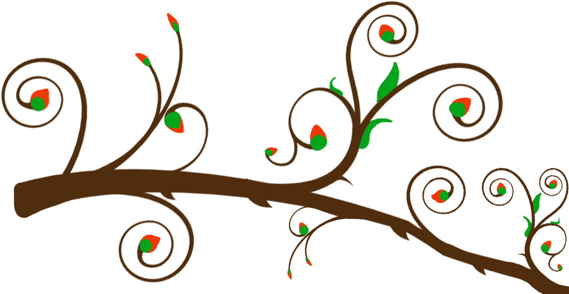 Abstract Floral Branch Design PNG image