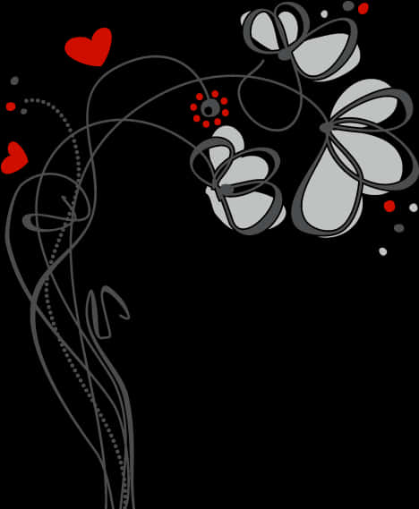 Abstract Floral Heart Design_ Vector PNG image