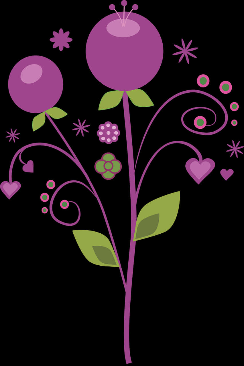 Abstract Floral Vector Design PNG image