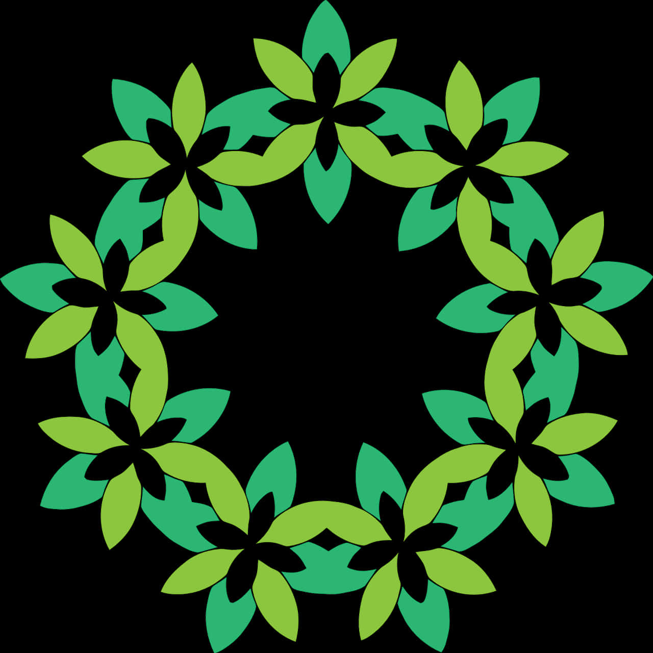 Abstract Floral Wreath Pattern PNG image
