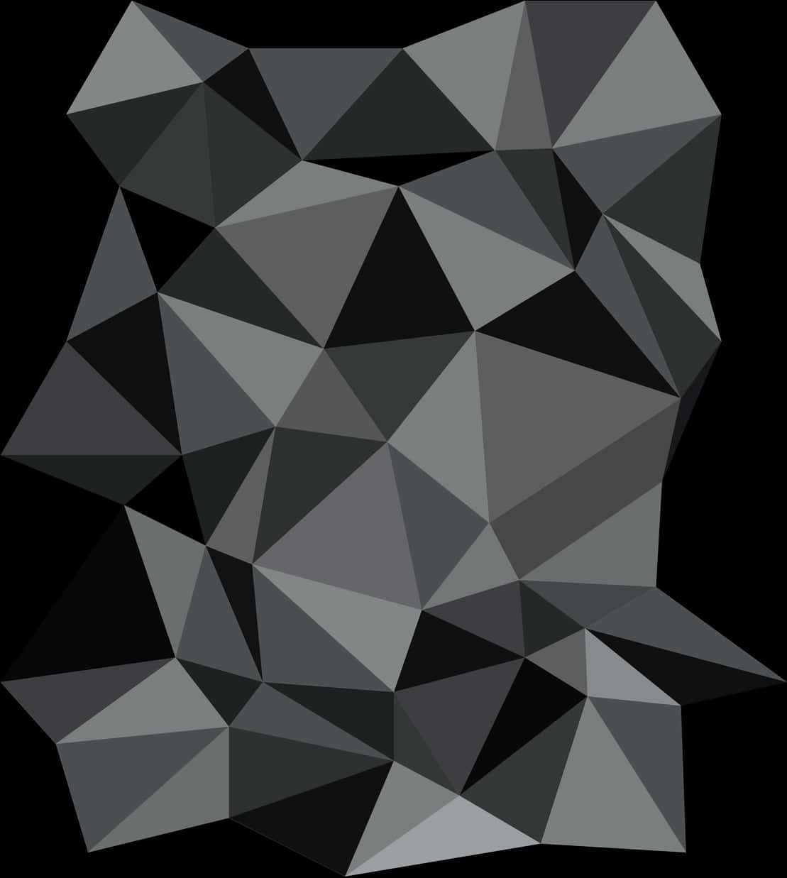 Abstract Geometric Black Gray Polygon Background PNG image