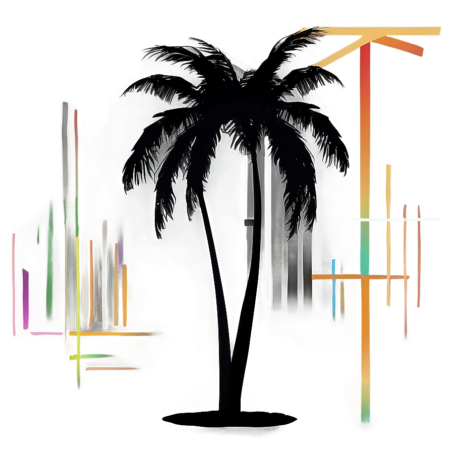 Abstract Geometric Black Palm Tree Png Sie PNG image