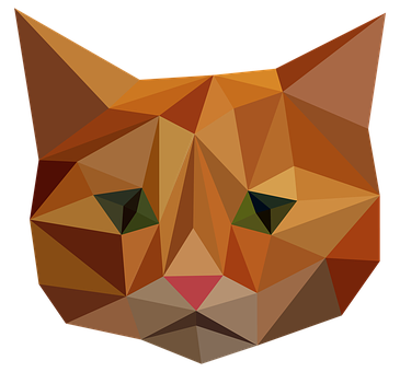 Abstract Geometric Cat Art PNG image