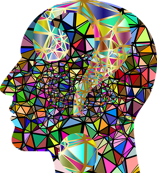 Abstract Geometric Head Profile PNG image