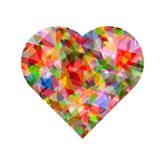 Abstract Geometric Heart Design PNG image