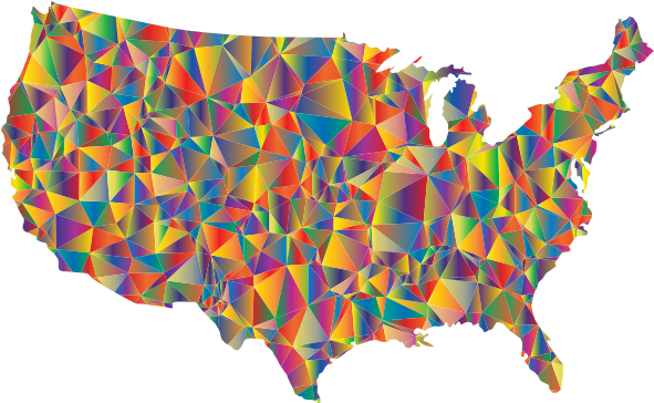 Abstract Geometric U S A Map PNG image