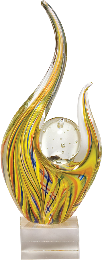 Abstract Glass Art Trophy PNG image