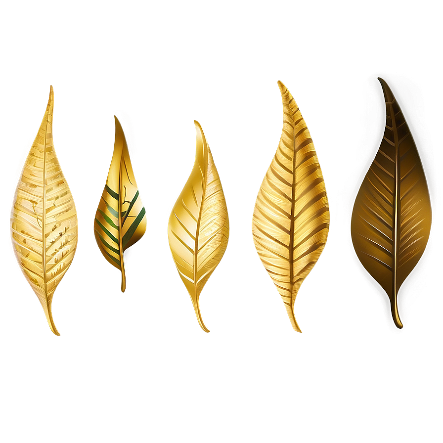 Abstract Gold Leaves Art Png 06262024 PNG image