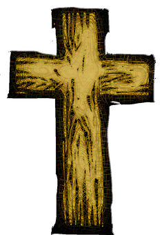 Abstract Golden Cross Design PNG image