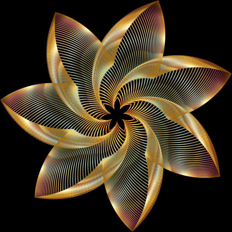 Abstract Golden Flower Design PNG image