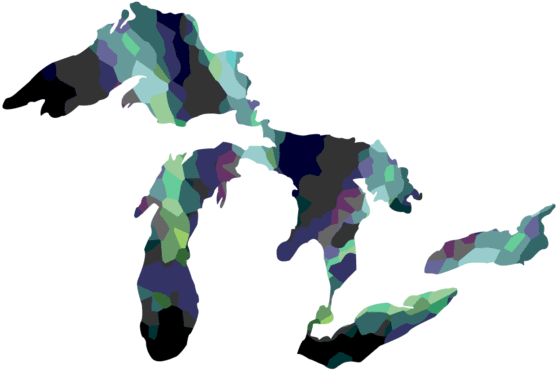 Abstract Great Lakes Map PNG image