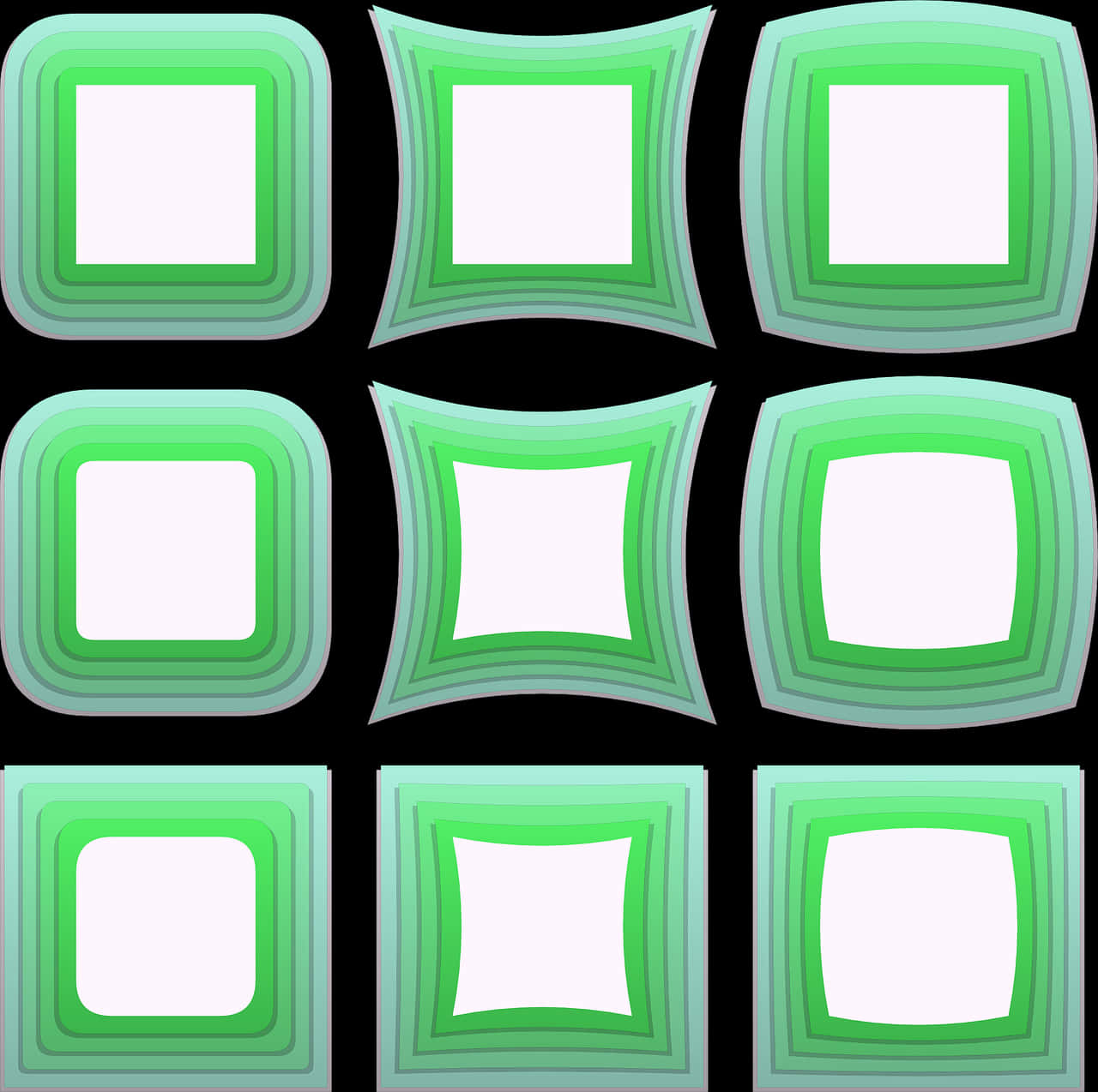 Abstract Green Frames Array PNG image
