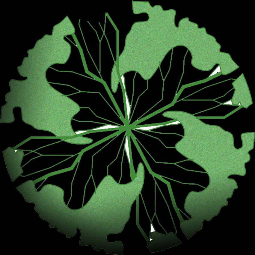 Abstract Green Leaf Pattern PNG image