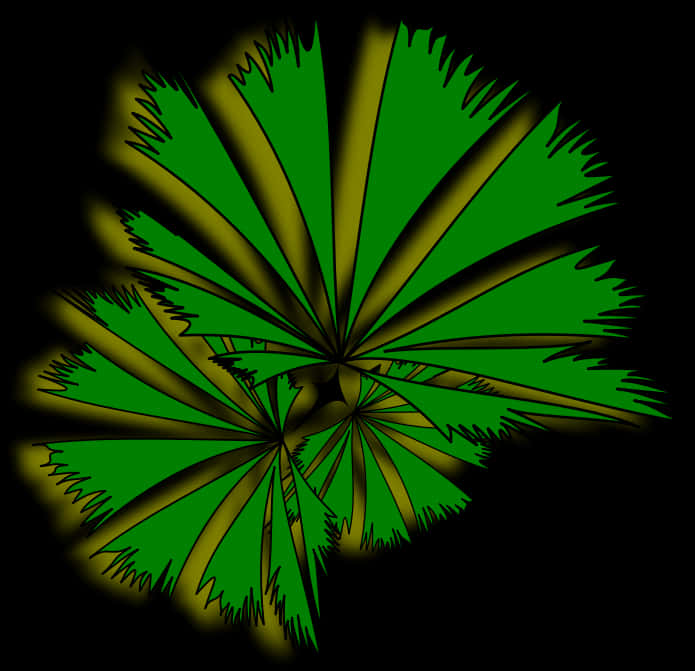 Abstract Green Palm Fan Art PNG image