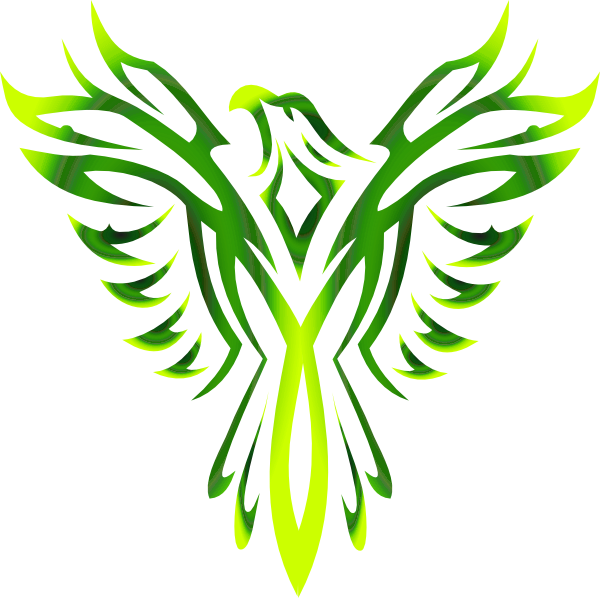 Abstract Green Phoenix Design PNG image