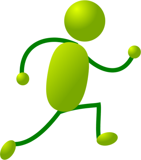 Abstract Green Running Figure PNG image