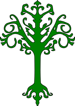 Abstract Green Tree Graphic PNG image