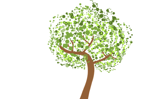 Abstract Green Tree Vector Illustration PNG image