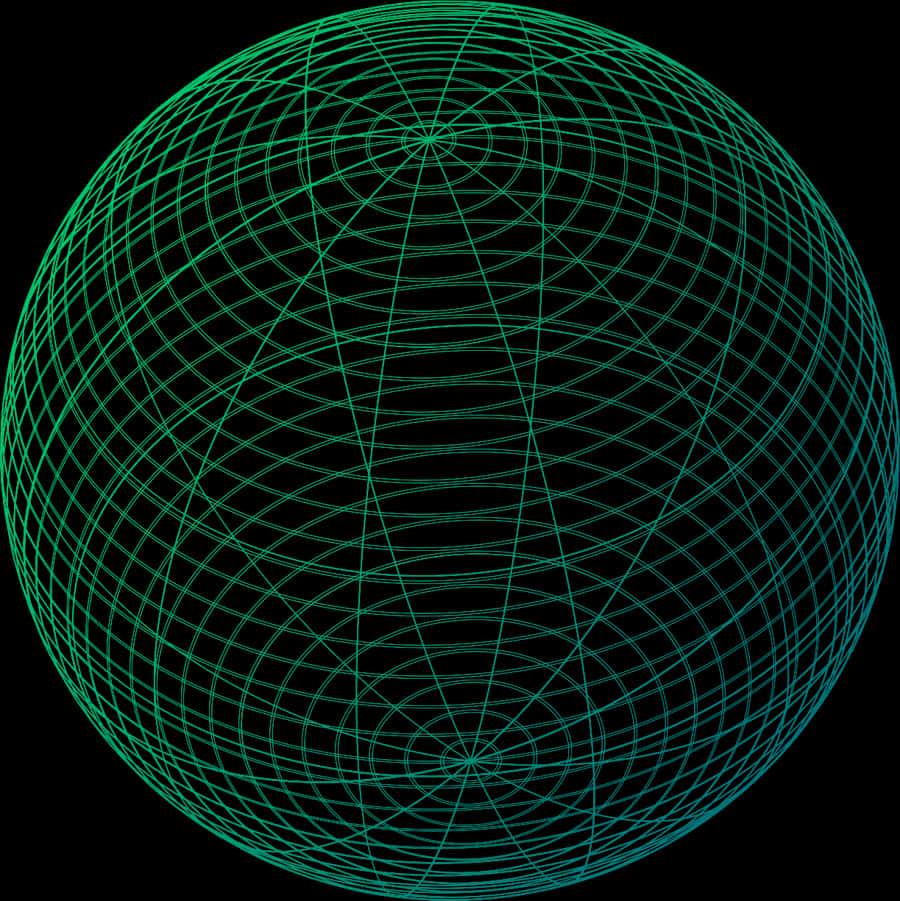 Abstract Green Wireframe Globe PNG image