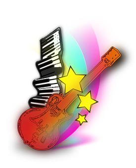 Abstract Guitar Piano Fusion Art PNG image