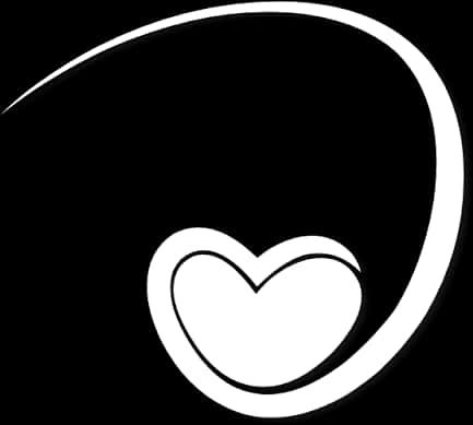 Abstract Heart Spiral Blackand White PNG image