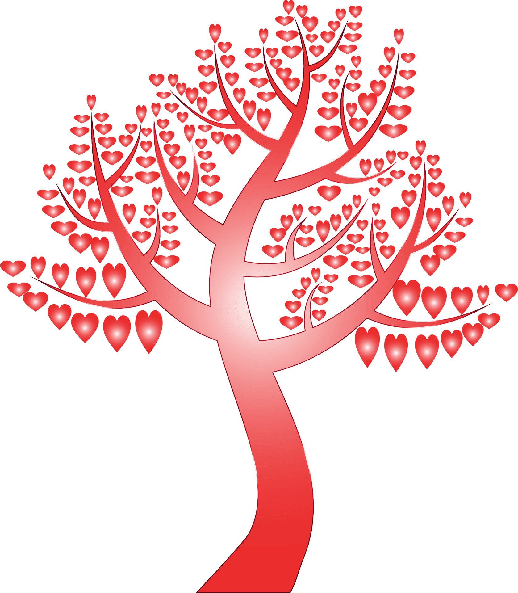 Abstract Heart Tree Vector PNG image