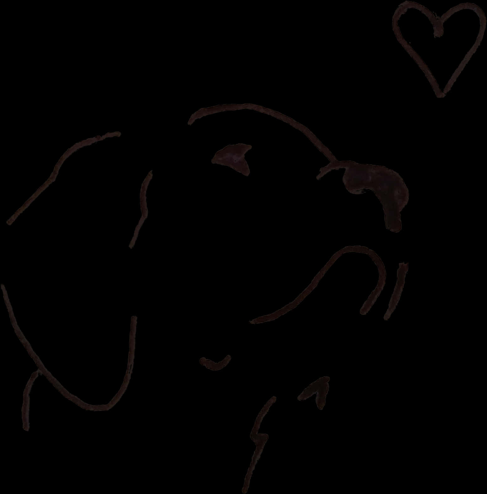 Abstract Heartand Elephant Outline PNG image