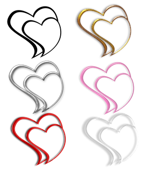 Abstract Hearts Collection PNG image