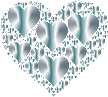 Abstract Hearts Mosaic PNG image