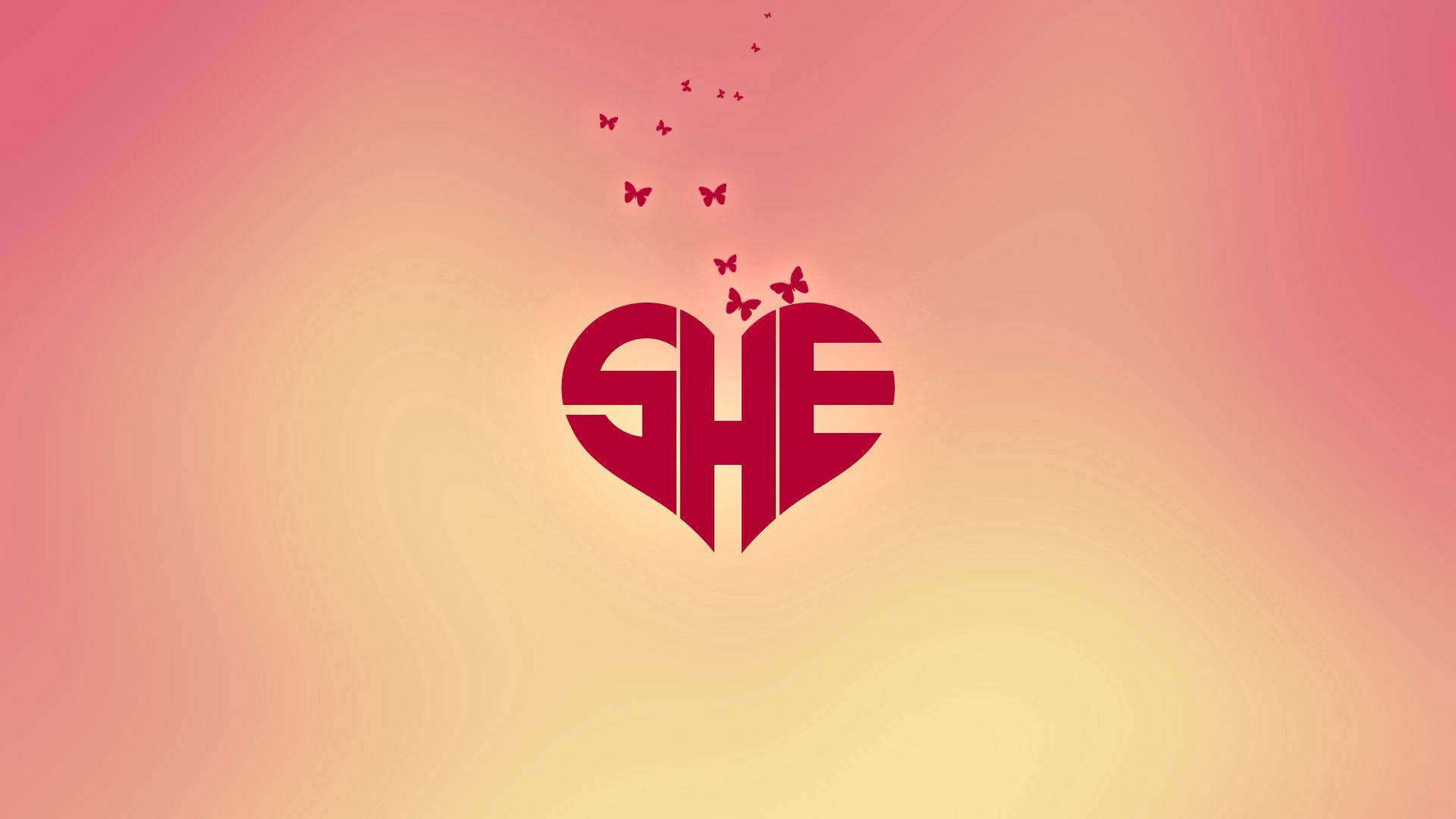 Abstract Heartwith Butterflies PNG image