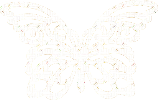 Abstract Maze Butterfly Art PNG image