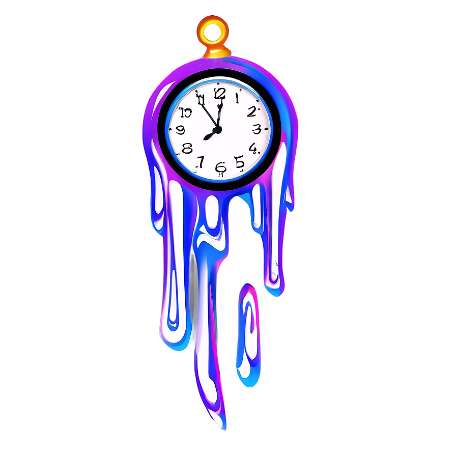 Abstract Melting Clock Design Png 18 PNG image