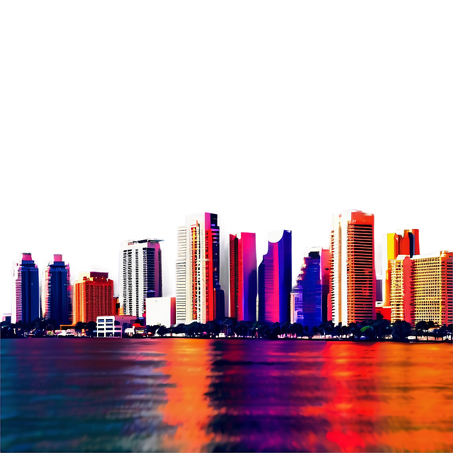 Abstract Miami Skyline Art Png 06272024 PNG image