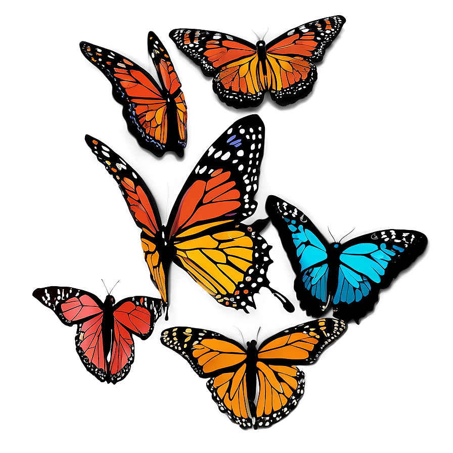 Abstract Monarch Butterflies Png 06252024 PNG image