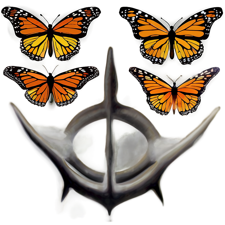 Abstract Monarch Butterflies Png Clw PNG image