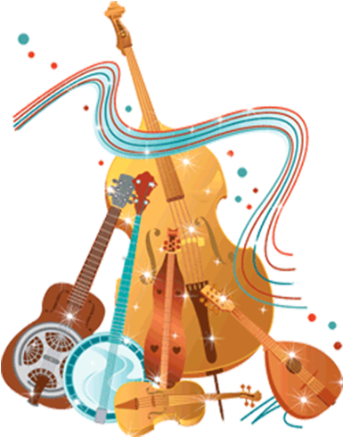 Abstract Musical Instruments Collage PNG image