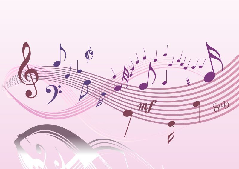 Abstract Musical Notes Background PNG image