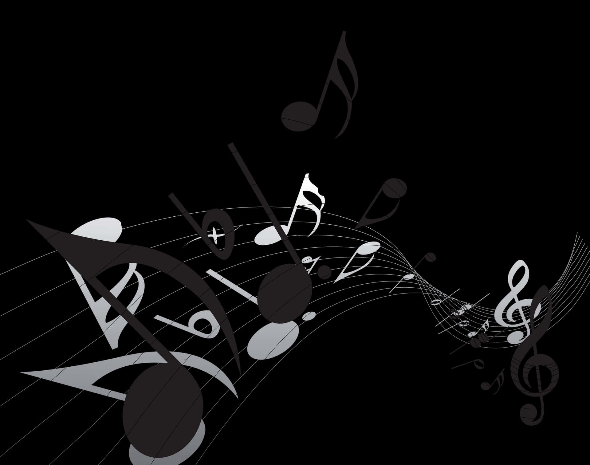 Abstract Musical Notes Design PNG image