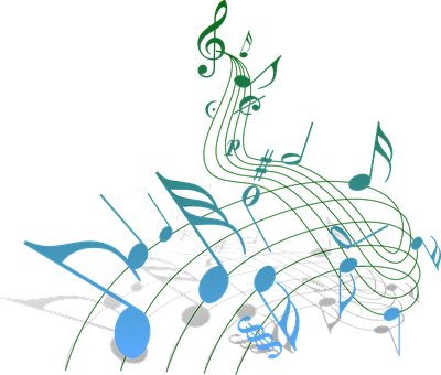 Abstract Musical Notesand Staves PNG image