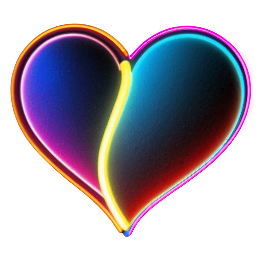 Abstract Neon Heart Png 5 PNG image