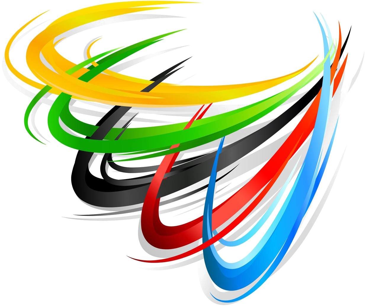 Abstract Olympic Rings Artwork PNG image