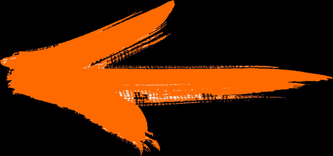 Abstract Orange Arrow Brushstroke PNG image