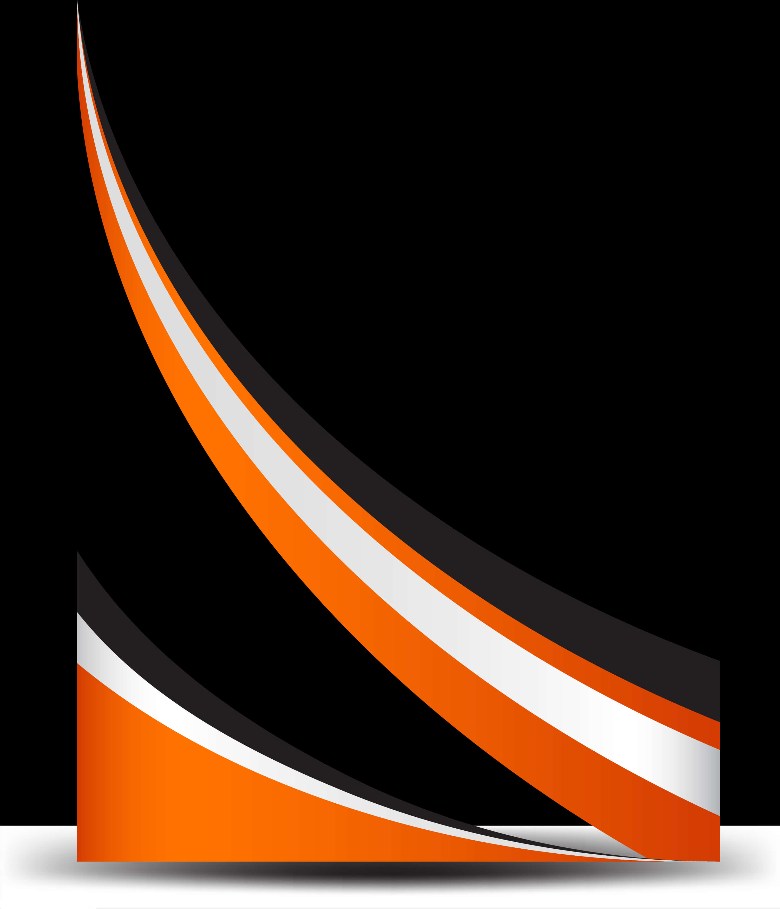 Abstract Orange Black Wave Design PNG image