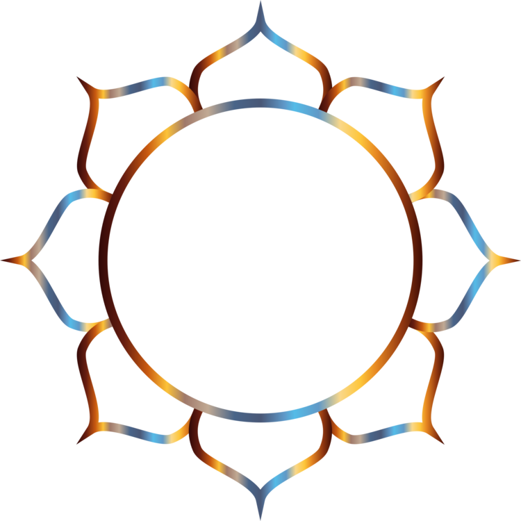 Abstract Orange Blue Mandala Design PNG image