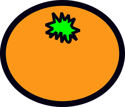 Abstract Orange Circlewith Green Starburst PNG image